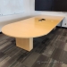 12' Maple Peninsula Boardroom Conference Table w/ Rounded Bullet